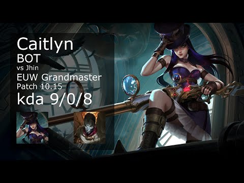 Caitlyn ADC & Thresh vs Jhin & Bard - EUW Grandmaster 9/0/8 Patch 10.15 Gameplay