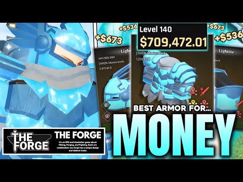 Crafting The BEST MONEY FARMING Armor | The Forge Roblox