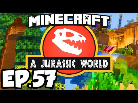 TheWaffleGalaxy - Jurassic World: Minecraft Modded Survival Ep.57 - DINOSAURS RIDE ROLLERCOASTERS!!! (Rexxit Modpack)