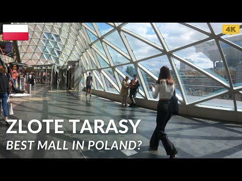 Zlote Tarasy, Huge Shopping Mall in Warsaw Poland 🇵🇱 Walking Tour 4K (August 2021)