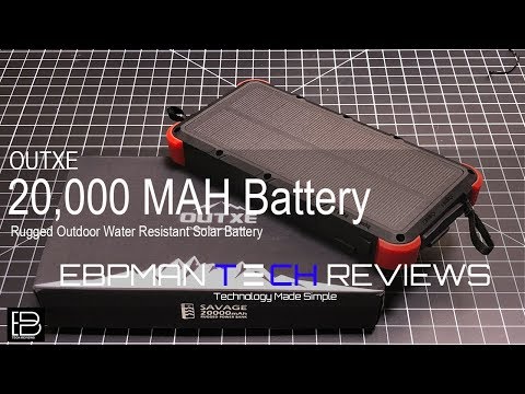 20,000 MAH Rugged Water Resistant Solar Battery Backup Review