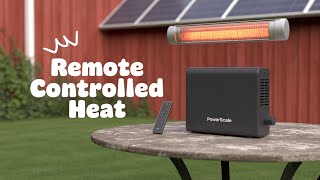 Powerscale Infrared Heater 1500W with Remote, 2.5s Instant Heat & Memory Function