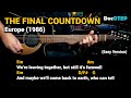 The Final Countdown - Europe (1986) - Easy Guitar Chords Tutorial with Lyrics