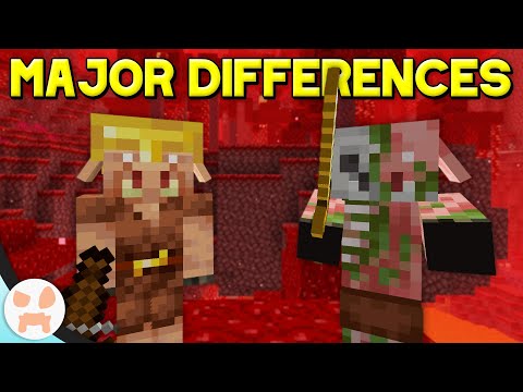 wattles - EVERY MAJOR DIFFERENCE Between the Piglin and Zombified Piglin! | Minecraft 1.16 Nether Update
