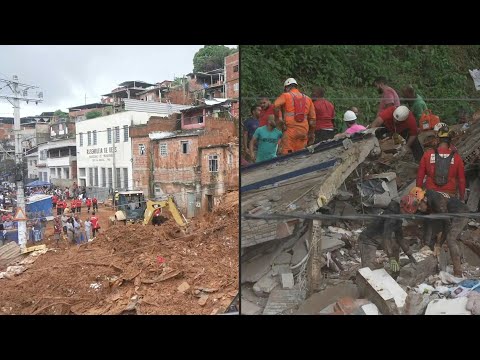 Video Thumbnail: Firefighters search for people trapped in the mud and debris in Brazil | AFP