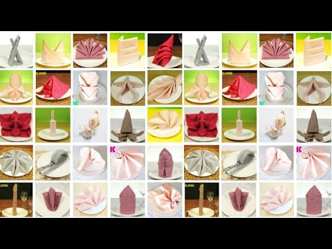 35 STANDING DESIGN TABLE NAPKIN FOLDING