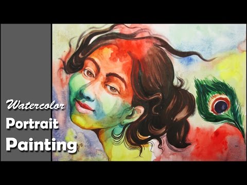 Watercolor Portrait Tutorial | A Tribute to Goddess Radha on Holi Video