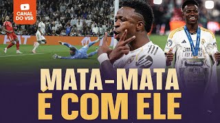 VINI JR., O MAIOR GOLEADOR DO BRASIL NO MATA-MATA DA CHAMPIONS