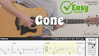 Download lagu GONE (Easy Version) - ROSÉ | Fingerstyle Guitar | TAB   Chords   Lyrics mp3