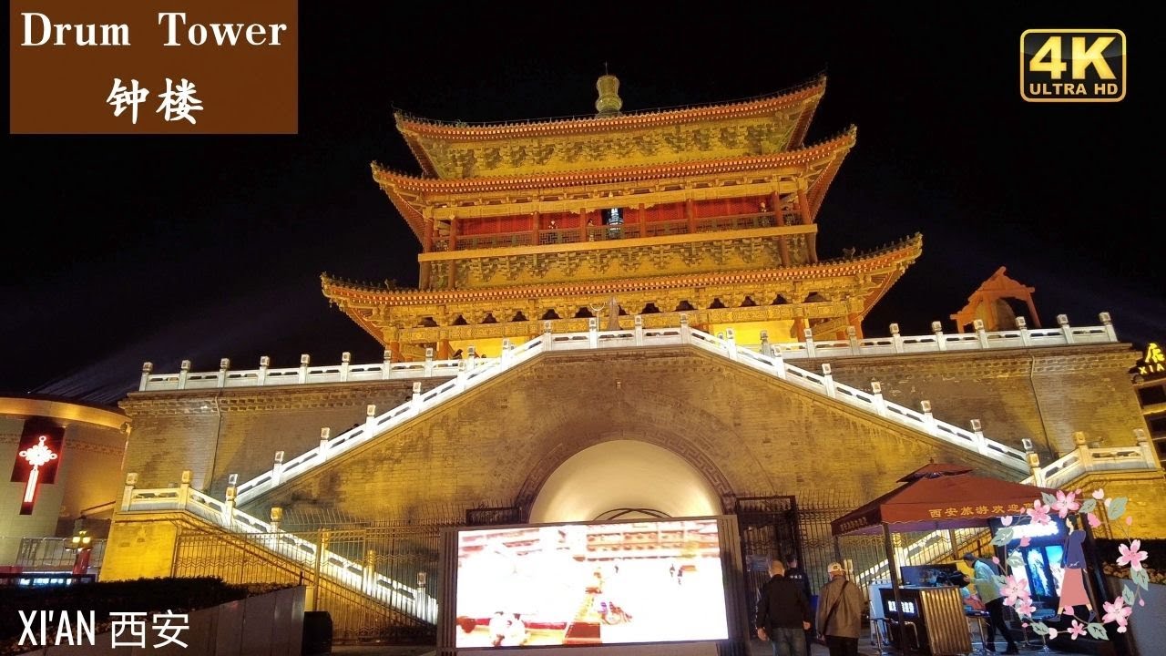 Immersive street-level walking tour through Xi An Bell Tower, China, showcasing authentic urban landscapes, local architecture, and the vibrant atmosphere of the city's neighborhoods