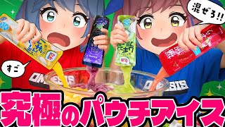 パウチアイスを全て混ぜたらどんな味になるの？究極のアイスを作ってみた。