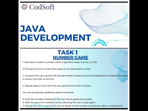 Java Number Guessing Game Codsoft Java Internship Task 1 Complete Walkthrough Code Explanation