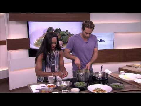 Seared scallops with prawns and fresh corn polenta