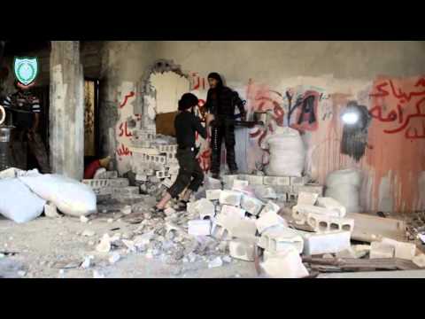 استهداف أحد مقرات النظام في حي الحويقة برشاش 12.5 من قبل جيش درع الشمال في دير الزور