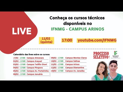LIVE - Cursos técnicos do Campus Arinos no Processo Seletivo 1/2021