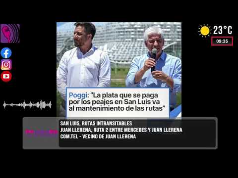SAN LUIS, RUTAS INTRANSITABLES - RUTA 2 JUAN LLERENA, ENTRE VILLA MERCEDES Y JUAN LLERENA