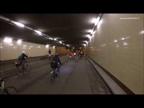 SF Critical Mass Geary Masonic Tunnel Steiner Ped Bridge Fillmore Underpass Halloween San Francisco