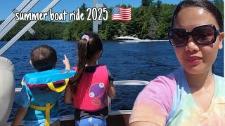 Summer 2025 First boat ride at Otis lake MA 🇺🇸