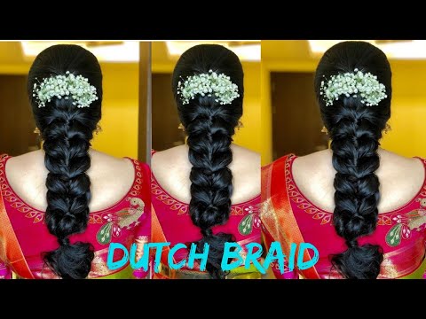 self Dutch Braid hairstyle #braidhairstyles #teluguhairstyles #subscribe #prettynew