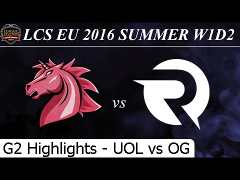 UOL vs OG Game 2 Highlights - LCS EU Summer 2016 W1D2M6 Unicorns of Love vs Origen