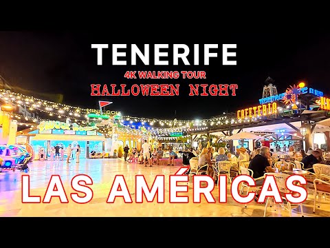 🎃 TENERIFE HALLOWEEN 2025 👀 Las Americas Tonight | Real Streets & Atmosphere