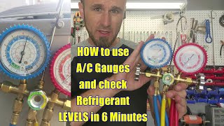 How to use AC gauges and check refrigerant level in 6 min Easy instructions for Beginners and DIYers