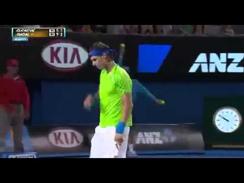 Rafael Nadal is not fair play - Shameful challenge - Australian Open 2012 Nadal - Djokovic