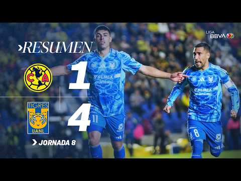 AMÉRICA 1-4 TIGRES | 'La U' se DEVORÓ a las Águilas con doblete de Brunetta