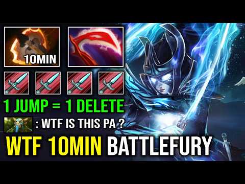 WTF 10MIN BATTLEFURY 1 Jump = 1 Delete Unlimited Cleave Instant Delete Phantom Assassin Dota 2