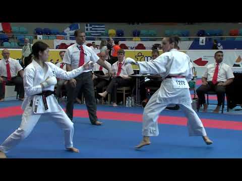 SKIF World Championship 2019 HK (CZ) QF - kumite women +60 kg A.Mitran (ROM) x Chie Masuda (JAP) 3:2