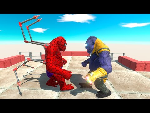 ⚡ SPIDERMAN Goro The Giant vs THANOS DEATH RUN - 🦖 Animal Revolt Battle Simulator 🦕