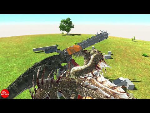 CHAINSAW T-REX  VS HYDRA, Chainsaw Man,Godzilla,Kozarog-1 PART -Animal Revolt Battle Simulator| ARBS