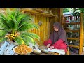 Very Rare Cooking Young Coconut Shoot Living In The Village