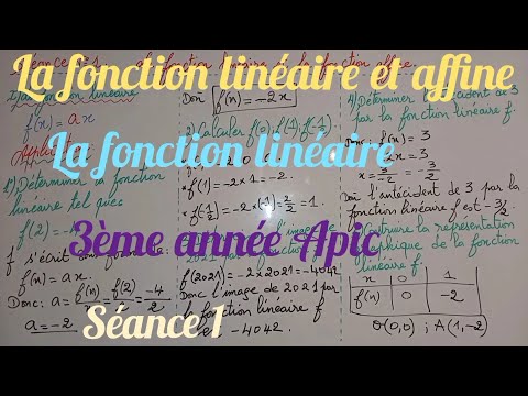 La fonction linéaire et la fonction affine. séance 1. 3ème année collège biof