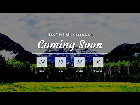 Countdown Page Using Html Css And Javascript Coming Soon Page Using Html Css And Javascript