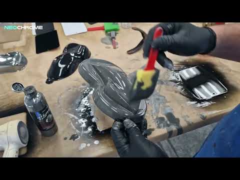 NeoChrome anticorosion chrome effect paint applied with foam brush