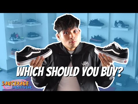 Part of a video titled Vans Old Skool Vs Ward Lo | Review And Comparison | On Feet - YouTube