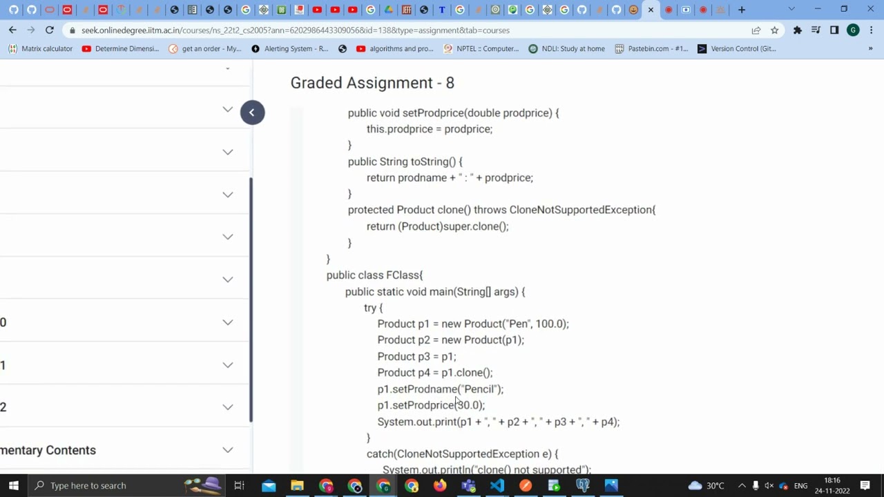 java week 8 practice and graded assignment