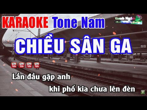 Chiều Sân Ga Karaoke Tone Nam Bolero | Nhạc Sống Thanh Ngân