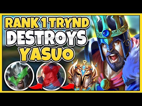 #1 TRYNDAMERE WORLD MURDERS LEGENDARY YASUO MAIN (CRAZY MATCHUP) - League of Legends