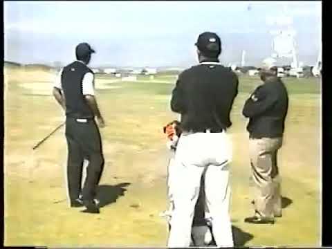 Vintage Tiger Woods on the range. Gold.