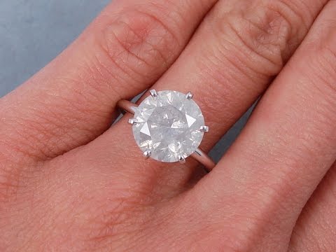 4.03 ct Round Cut Diamond Engagement Ring - BigDiamondsUSA