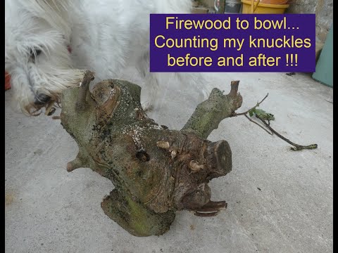 Woodturning - firewood into a bowl