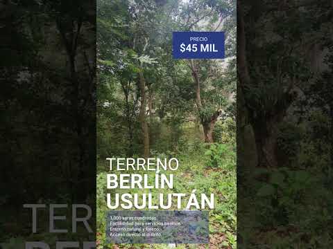 Se vende terreno en Berlín, Usulután