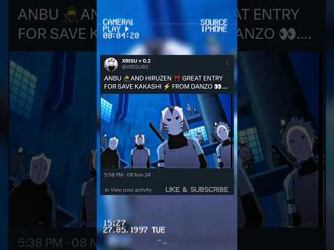 ANBU 🥷AND HIRUZEN ⛩️ GREAT ENTRY FOR SAVE KAKASHI ⚡ FROM DANZO 👀....