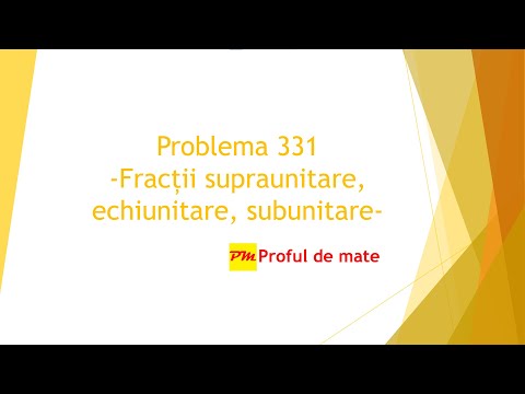 Problema 331: Fracții supraunitare, echiunitare, subunitare #profuldemate2020 #Bacalaureat #Evaluare
