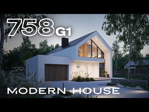Projekt domu Modern House New House 758 G1. Nowoczesna stodoła
