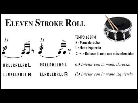 12. Eleven Stroke Roll – 40 RUDIMENTOS | Clases de Batería (FULL AUDIO )