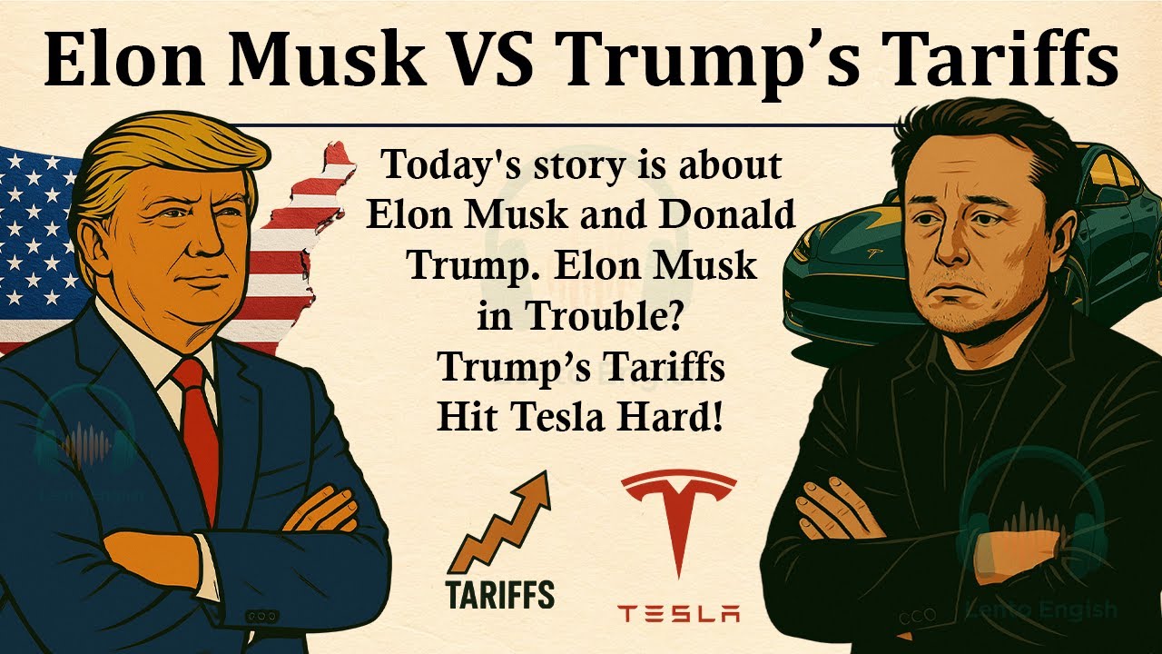 Elon Musk vs Trump's Tariffs || 🧮Learn English Through Story Level 3 || Graded Reader 🎧