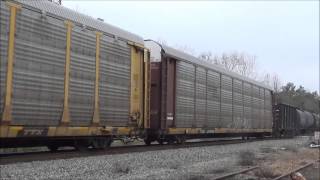 preview picture of video 'NS 378 & NS 232 w/ Union Pacific Power in Oliver, GA 1/14/15'